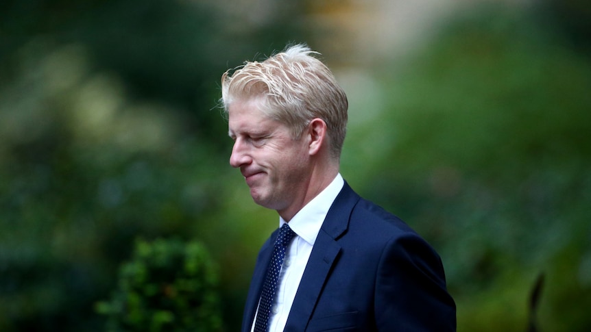 Jo Johnson walks outside Downing Street, London