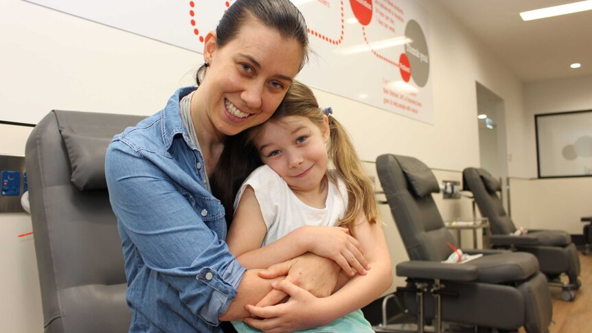 Anthea Childs and her daughter Vivienne at the new Modbury Blood Donor Centre