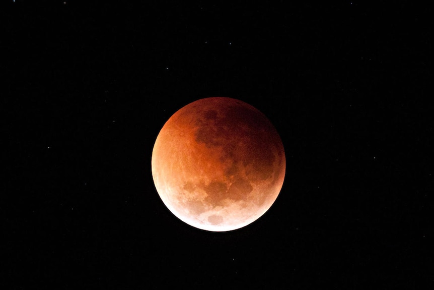Moon turns blood red during lunar eclipse