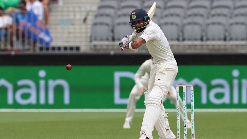 Virat Kohli bats against Australia in Perth