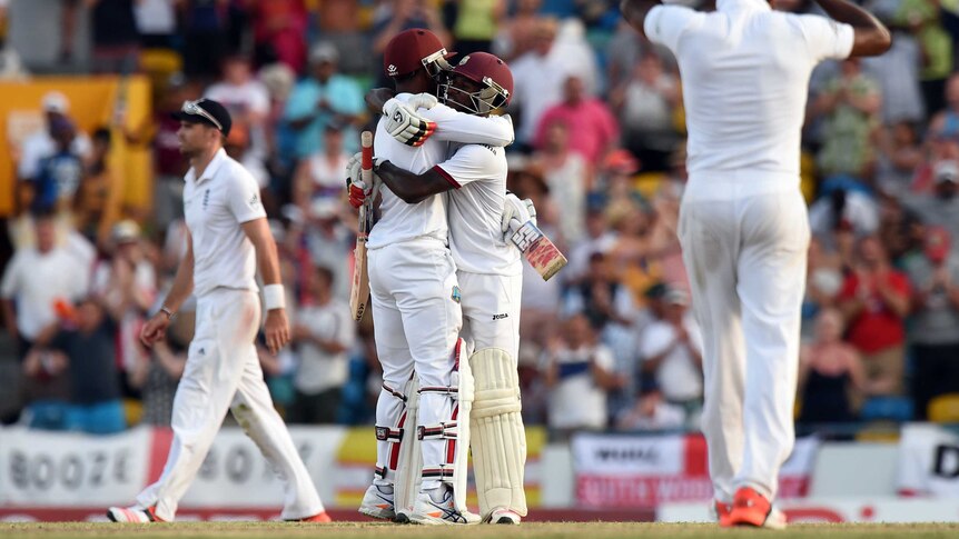 West Indies celebrate series leveller against England