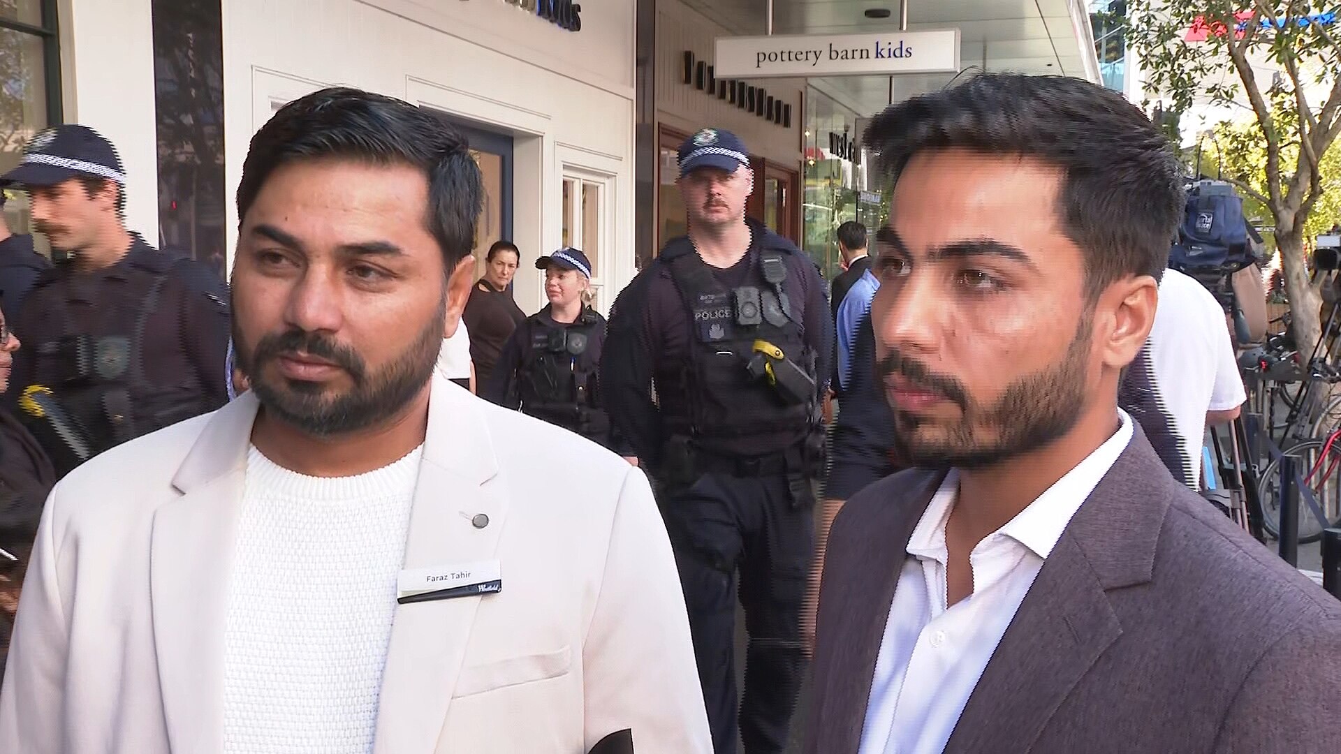 Two bothers of killed security guard Faraz Tahir attended the bondi stabbing commemoration