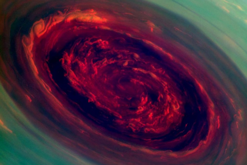A red swirling vortex