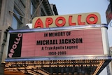 The Apollo Theatre's billboard memorialises Michael Jackson.