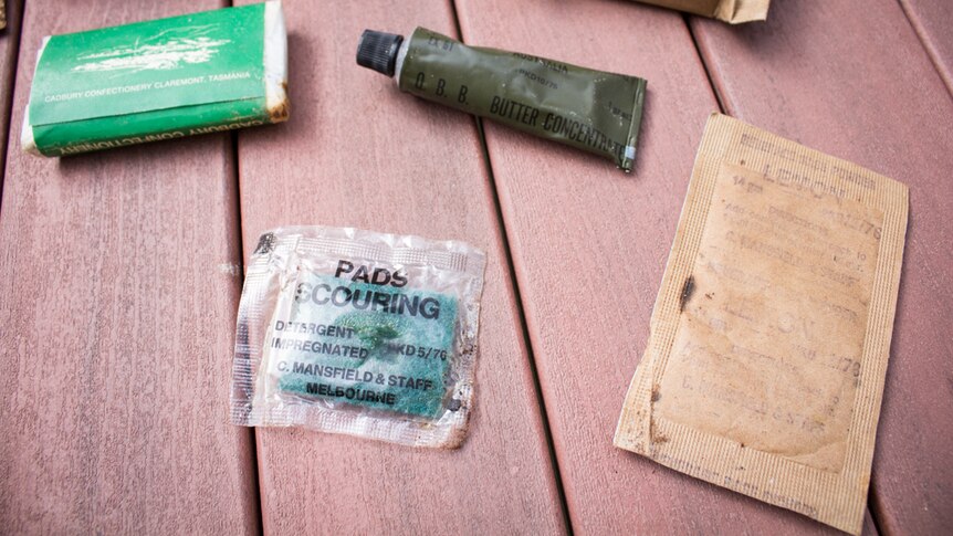 Scouring pads among the ration pack