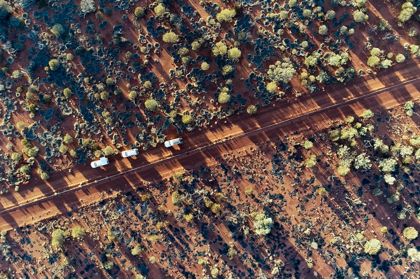 Bird's eye view over the enclosure in the WA desert