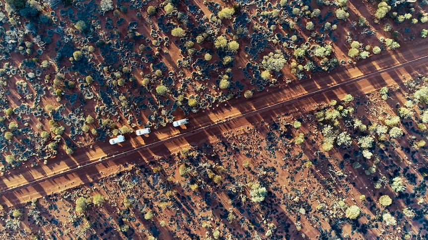 Bird's eye view over the enclosure in the WA desert