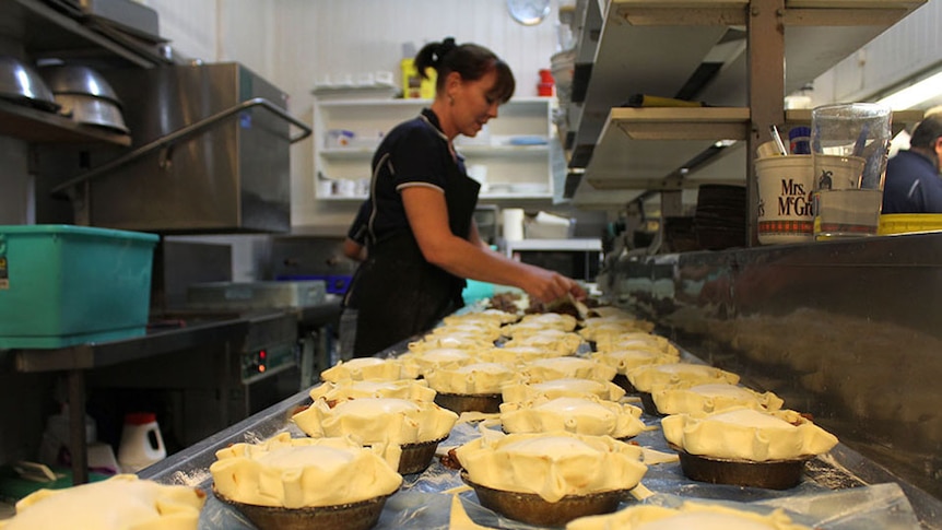 Karen Guthrie making pies