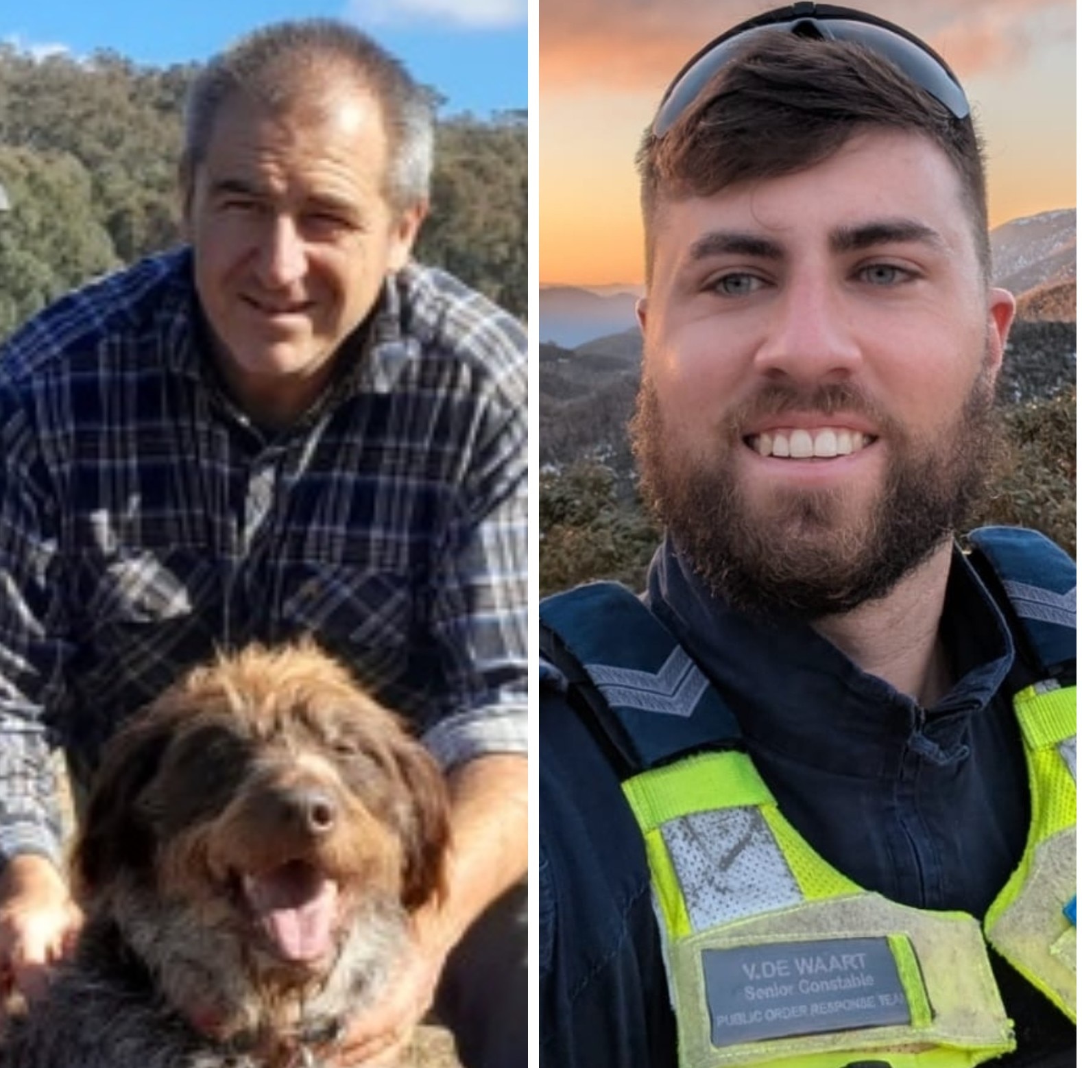 Side by side photograph of two Victorian police officers