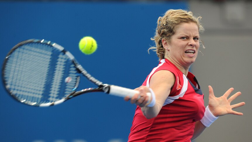 Match practise ... Kim Clijsters is hoping for an extended run at the Brisbane International (AAP Image: Dave Hunt)
