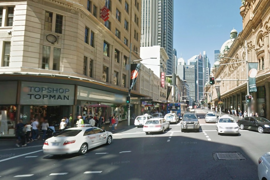 George Street, at Market Street in Sydney's CBD, as seen in October 2013.