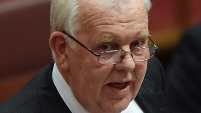 Labor Senator Joe Bullock delivers his maiden speech in the Senate chamber at Parliament House in Canberra.