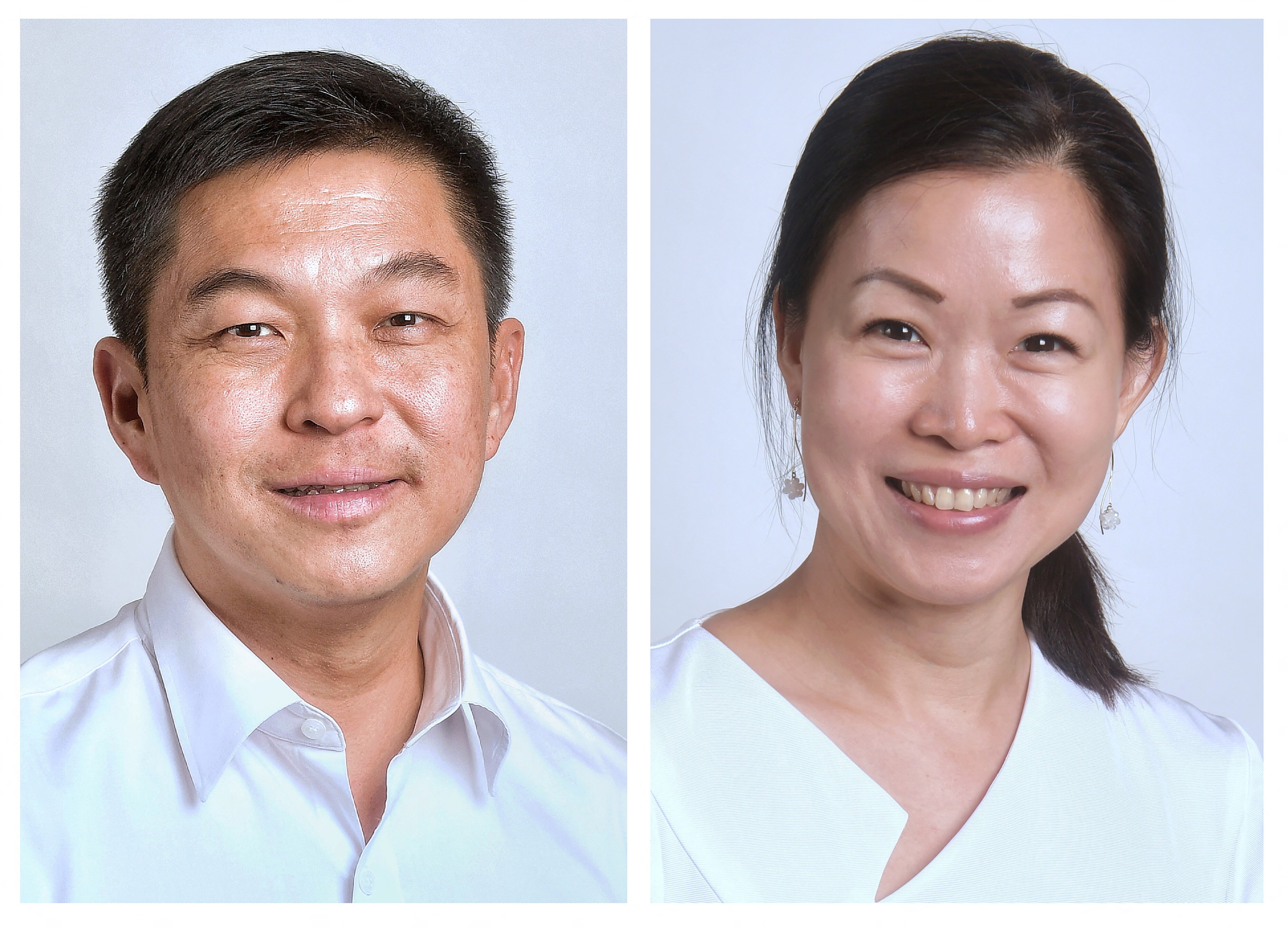 A composite of photo portraits of Tan Chuan-Jin and Cheng Li Hui.