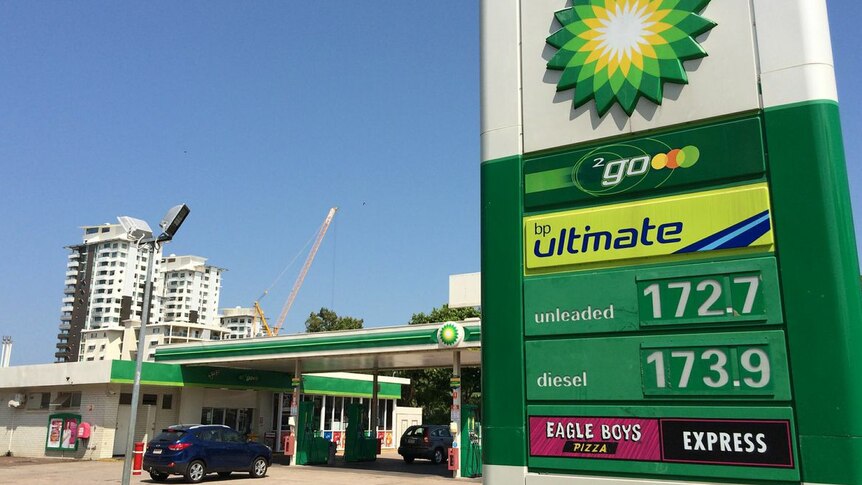 The price of unleaded at Darwin BP is 172.9 on the day of the NT fuel price summit 7 October 2014.