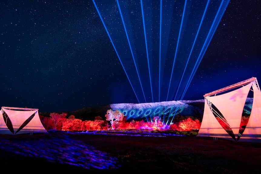 MacDonnell Ranges Light Show at Parrtjima festival 2024