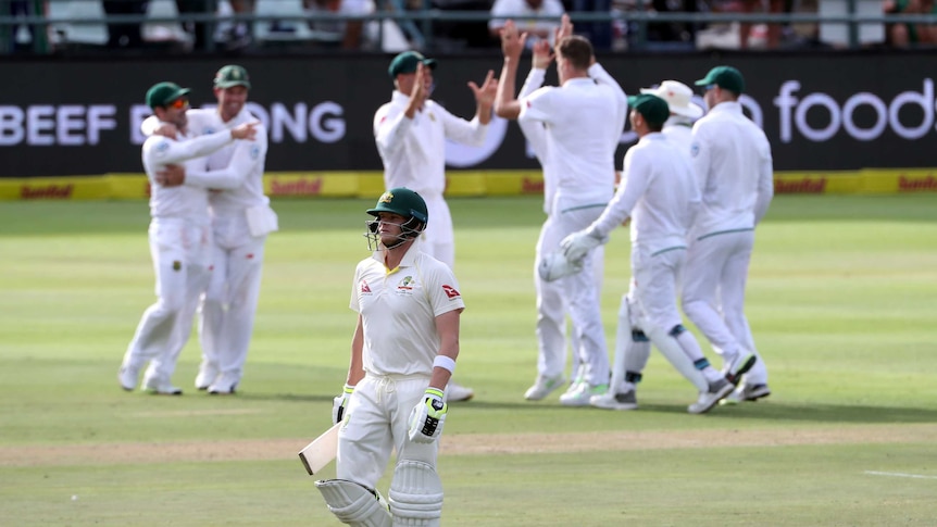 Steve Smith trudges off after Cape Town dismissal