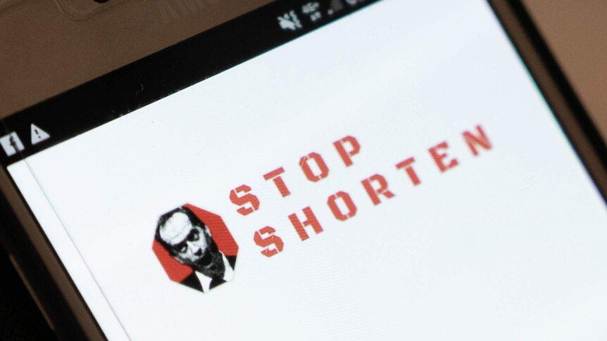 A close up of a phone screen with Stop Shorten app displayed.