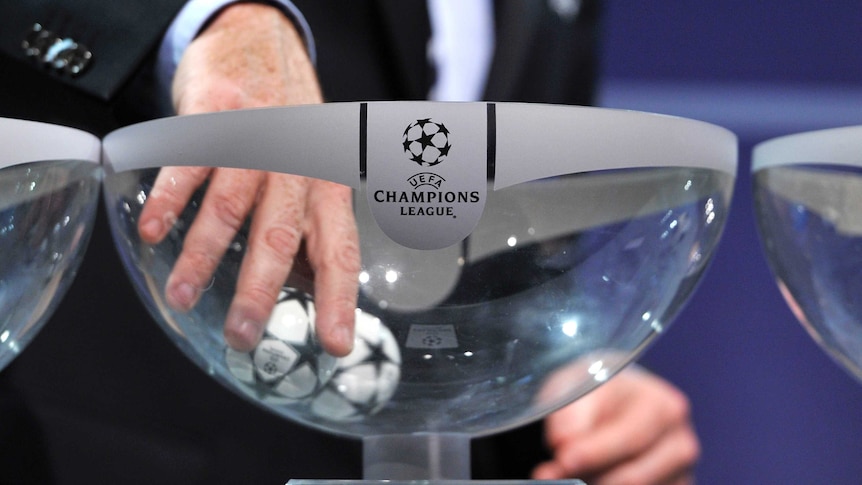 Balls are picked out at a Champions League draw
