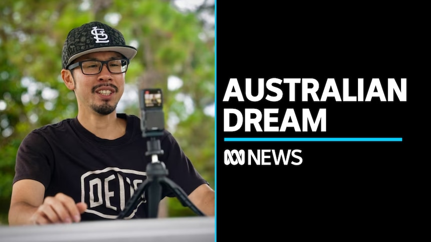Australian Dream: Man films himself on camera-mounted tripod