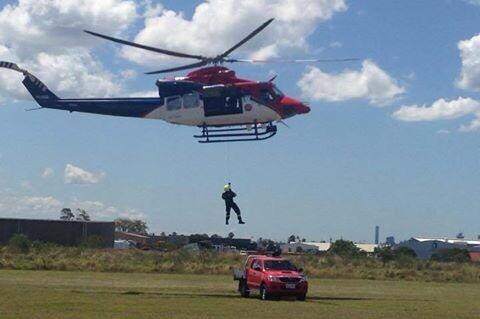 Queensland Government's Air Rescue helicopter in action