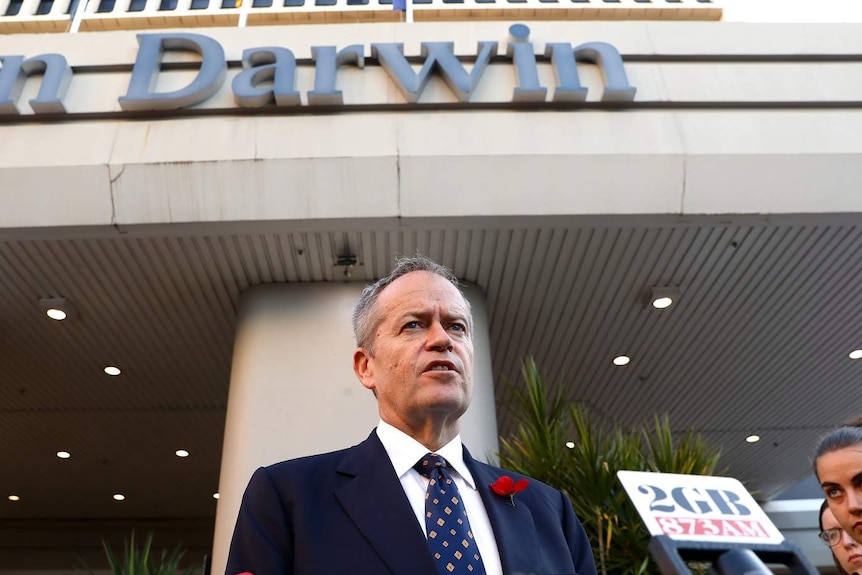 Opposition leader Bill Shorten in Darwin.