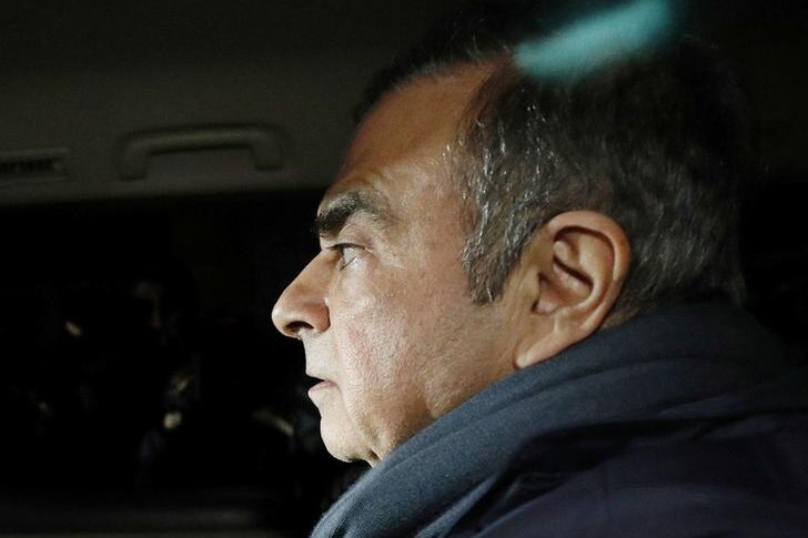 Former Nissan Motor Chairman Carlos Ghosn leaves his lawyer's office in Tokyo, Japan