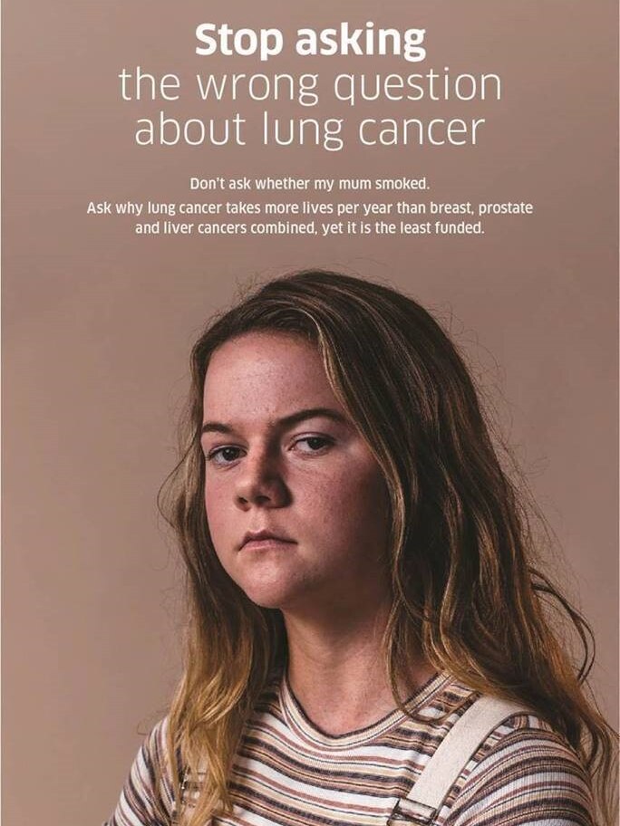 A campaign poster about lung cancer.