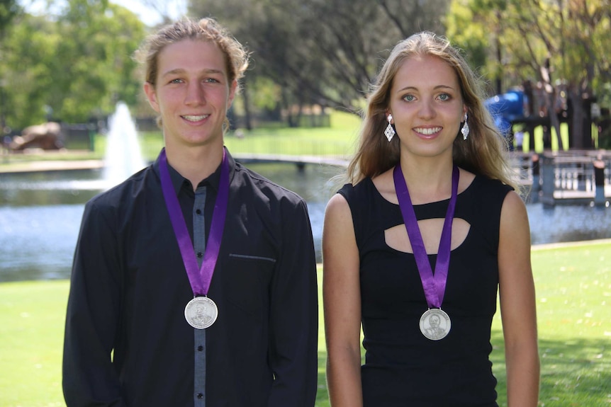 Beazley Medal winners Tate Bertola and Caitlin Revell.