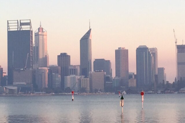This smoke haze over Perth on Friday morning was caused by the bushfires.