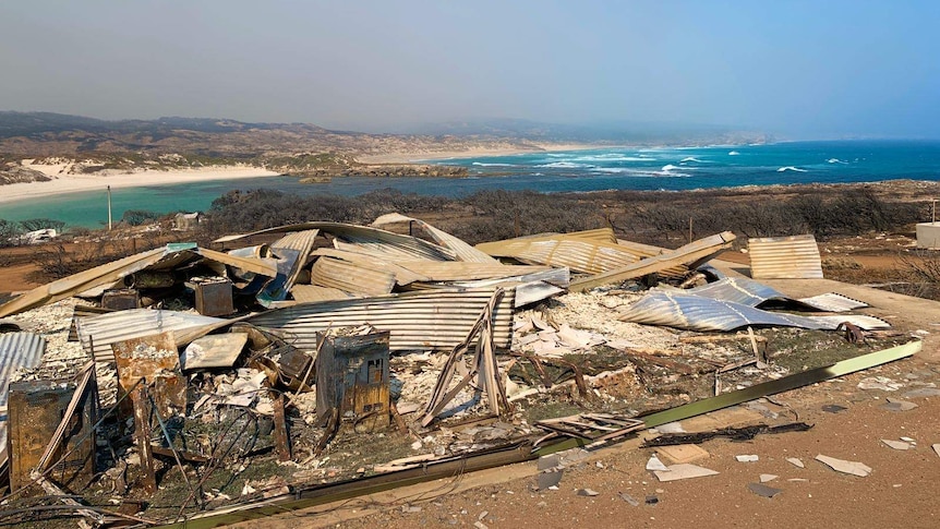 A beautiful looking island covered in rubble.