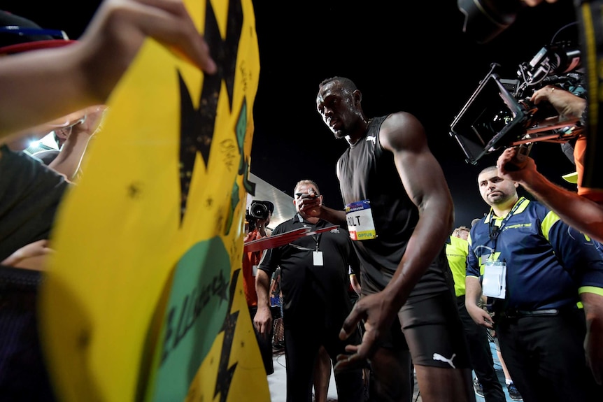 Usain Bolt at Nitro Athletics meet in Melbourne