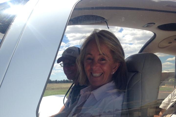 Sandra Southwell in a plane.