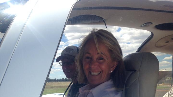 Sandra Southwell in a plane.