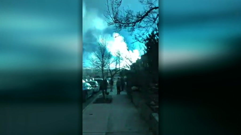 Transformer explosion causes strange blue light over New York