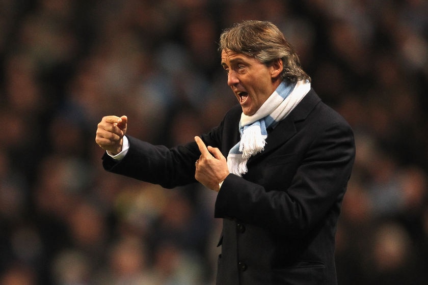 Mancini barks orders in Manchester