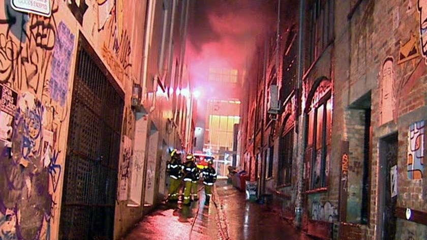 Massive fire at Flinders Lane in CBC causes evacuations and destroys Cherry Bar