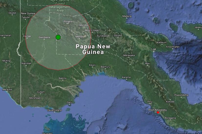 A magnitude-7.5 earthquake has struck the middle of Papua New Guinea.