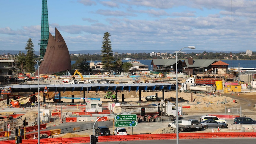 Construction work at Perth's Elizabeth Quay