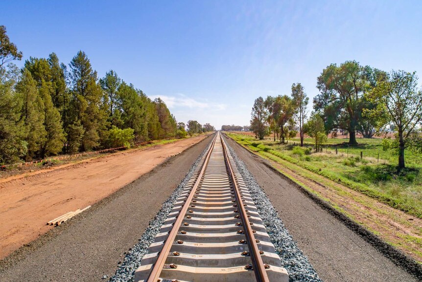 An image of a freshly laid rail track