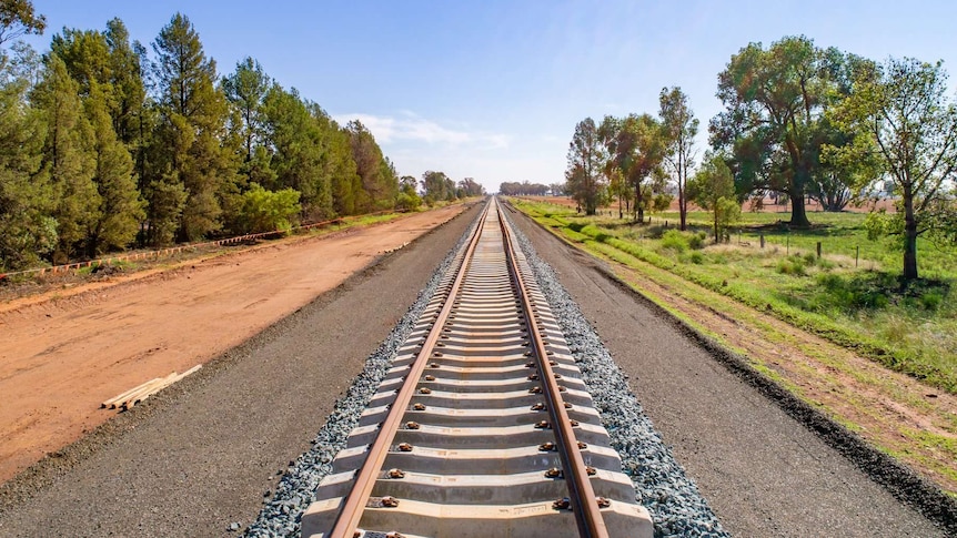 An image of a freshly laid rail track