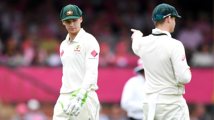 Peter Handscomb in wicketkeeping garb for Australia