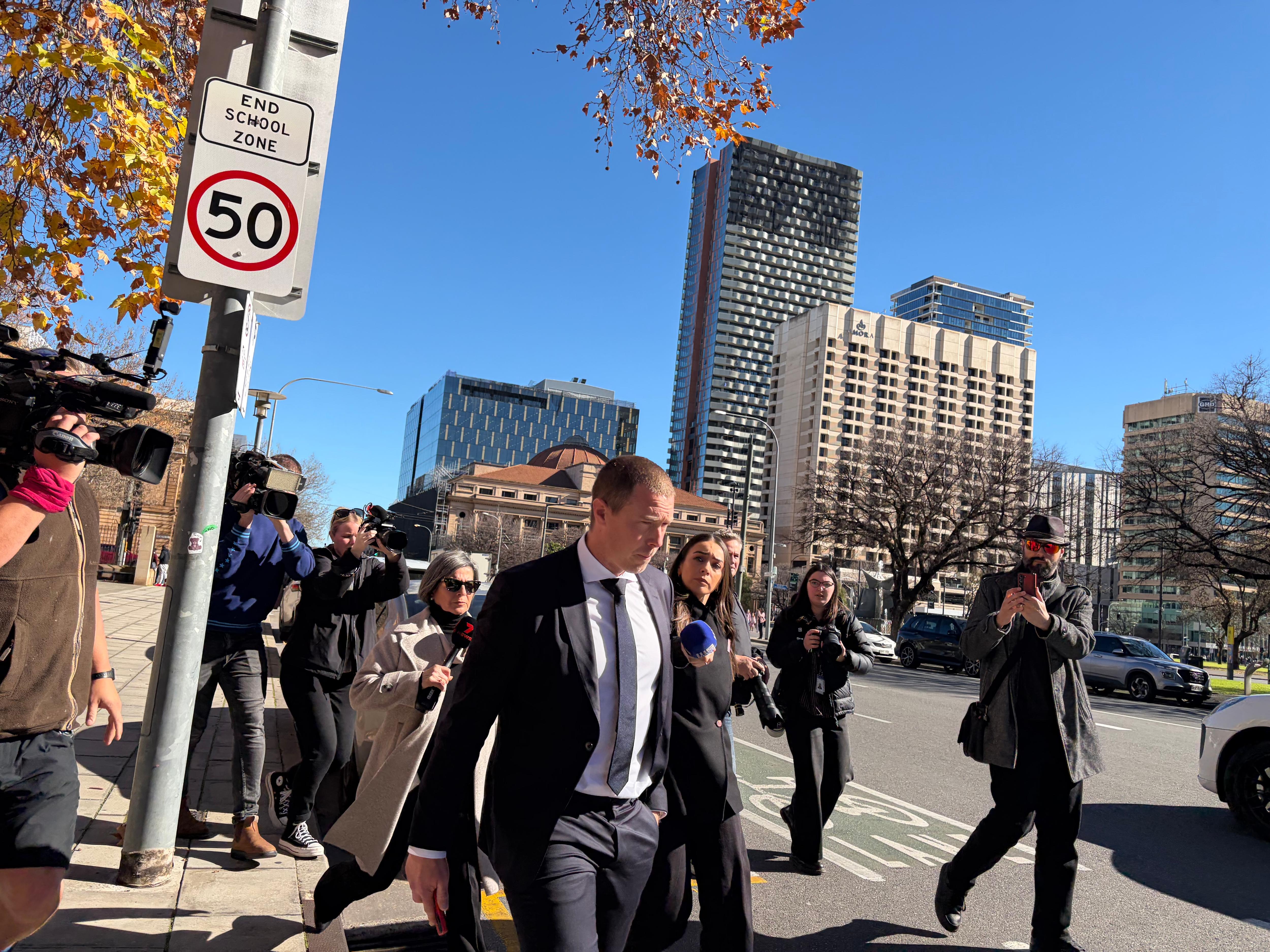 Former Olympic cyclist Rohan Dennis outside the Adelaide Magistrates Court.