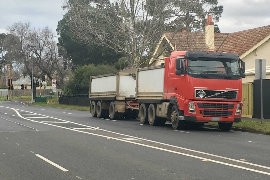 A truck involved in a crash that left a cyclist dead in Brighton.