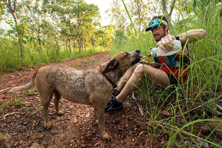 Robbie Hendrikx with his red heeler, Jimdog