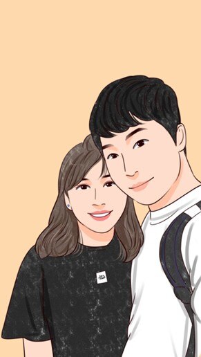 Fiona和Jason的情侣画像。