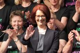 Former prime minister Julia Gillard gives speech at Melbourne Town Hall
