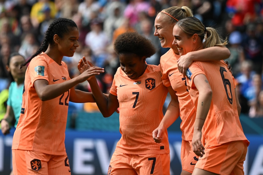 Dutch players celebrate