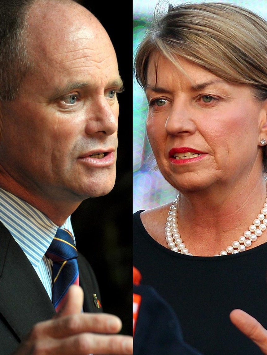 LtoR Campbell Newman and Anna Bligh.