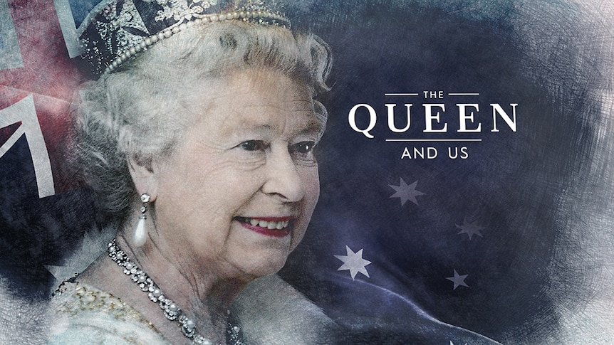 Image of Queen Elizabeth II, with the Union Jack flag in the background