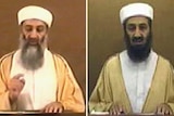 Contrast: Osama bin Laden in the 2004 video (l) and the 2007 video (r)